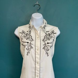 Roper sleeveless western top pearl buttons yeehaw!